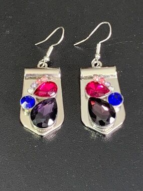 Paparazzi Zi Collection "The Laura" Silver Plated Earrings - Colorful Crystals